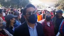 Sindicalistas y burocratas del Gobierno de Zacatecas marchan para exigir el pago de salarios por parte de las autoridades