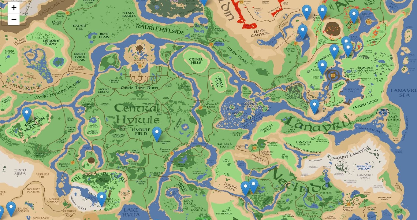 Mapa de Zelda Breath of the Wild recreado como Google Street View