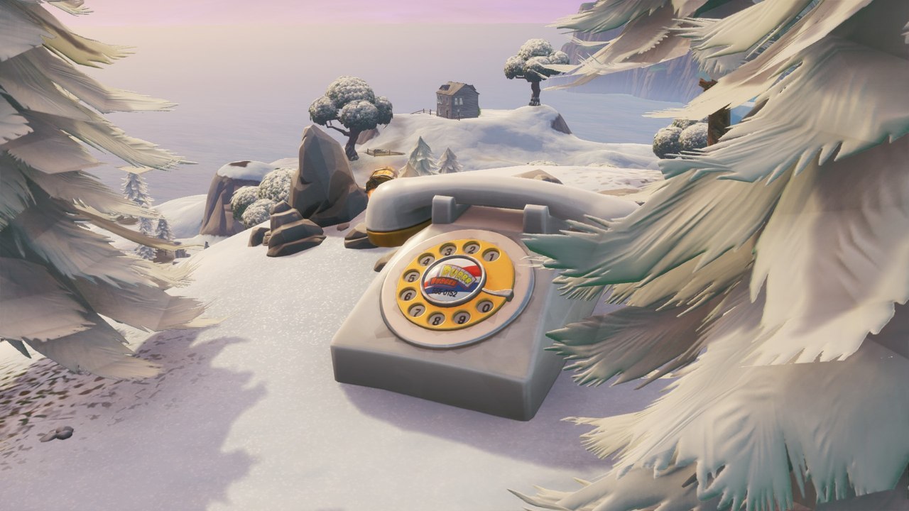 Fortnite : composer le numéro de Durr Burger sur un téléphone géant à Fatal