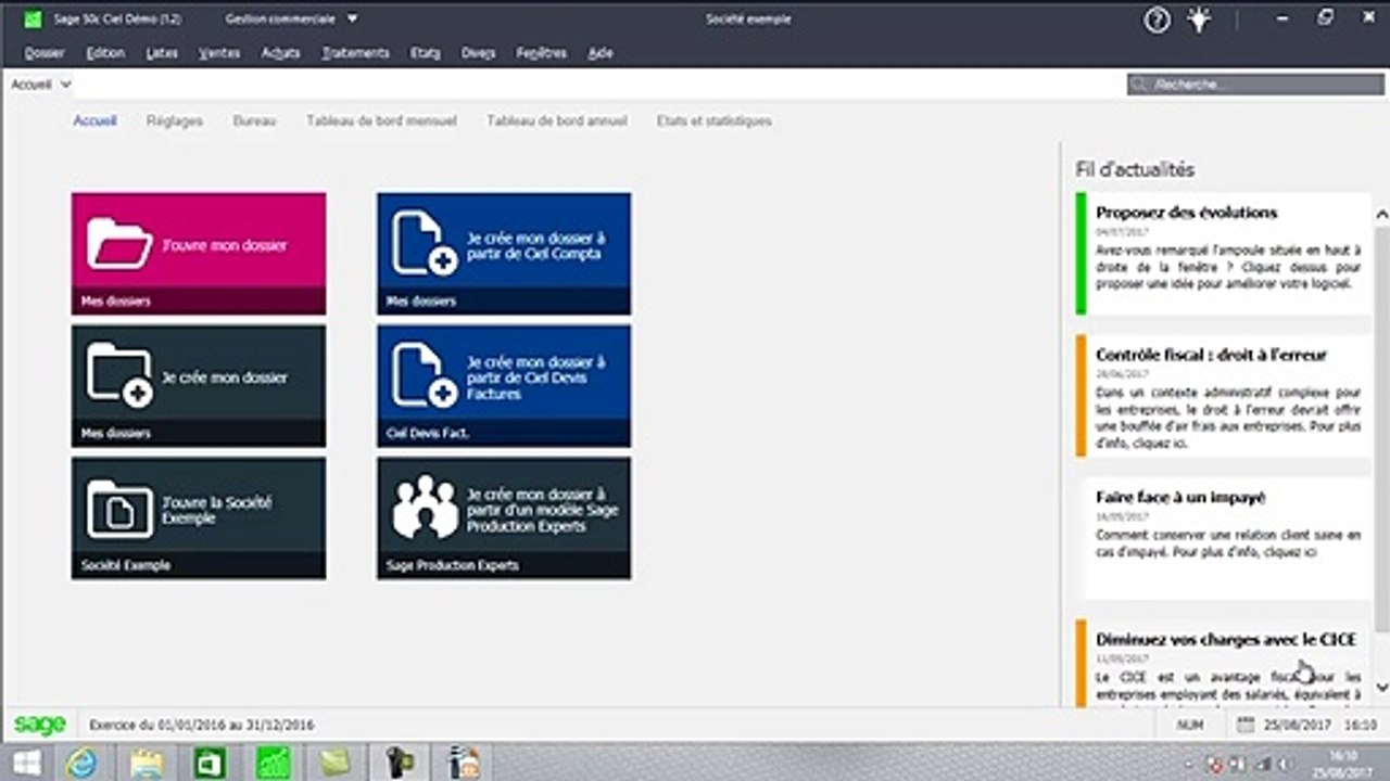 SAGE 50C CIEL GESTION COMMERCIALE 2018  : les options du dossier