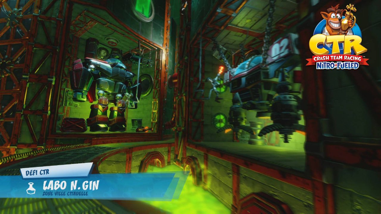 Défi lettres CTR - Labo N. Gin : guide Crash Team Racing Nitro-Fueled