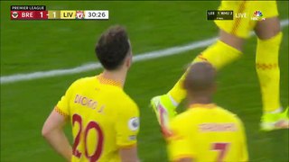Jota gives Liverpool instant reply v. Brentford