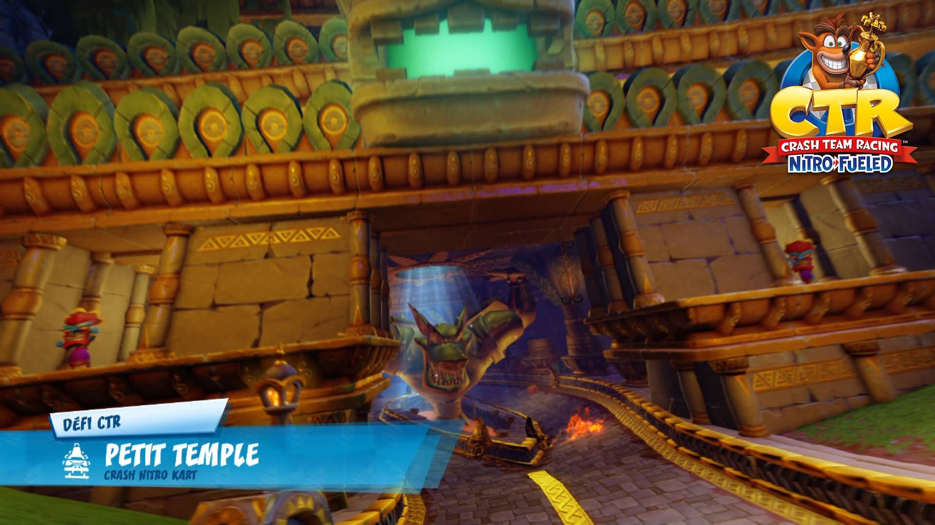 ⁣Défi lettres CTR - Petit Temple : guide Crash Team Racing Nitro-Fueled