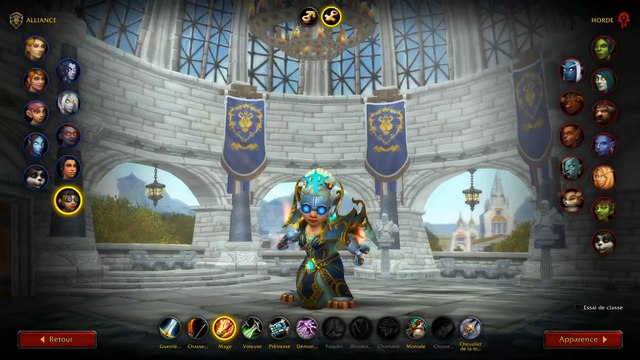 WoW Shadowlands : Écran de création de personnage animé