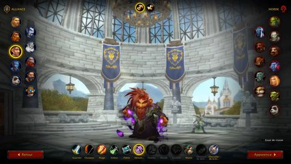 WoW Shadowlands : Écran de création de personnage animé