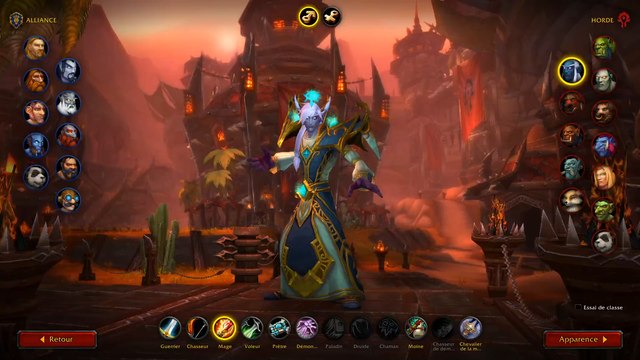 WoW Shadowlands : Écran de création de personnage animé