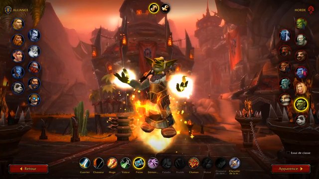 WoW Shadowlands : Écran de création de personnage animé