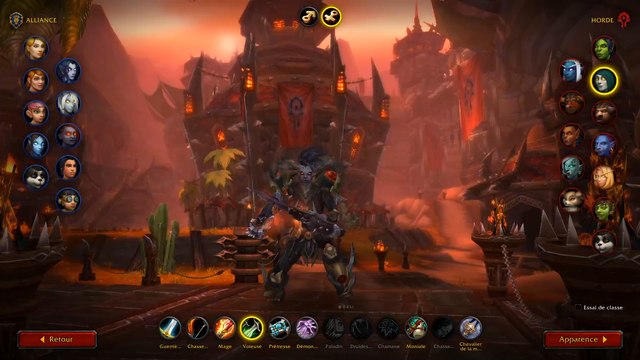 WoW Shadowlands : Écran de création de personnage animé