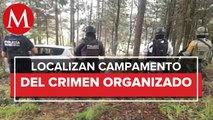 Destruyen campamento del crimen organizado en Michoacán