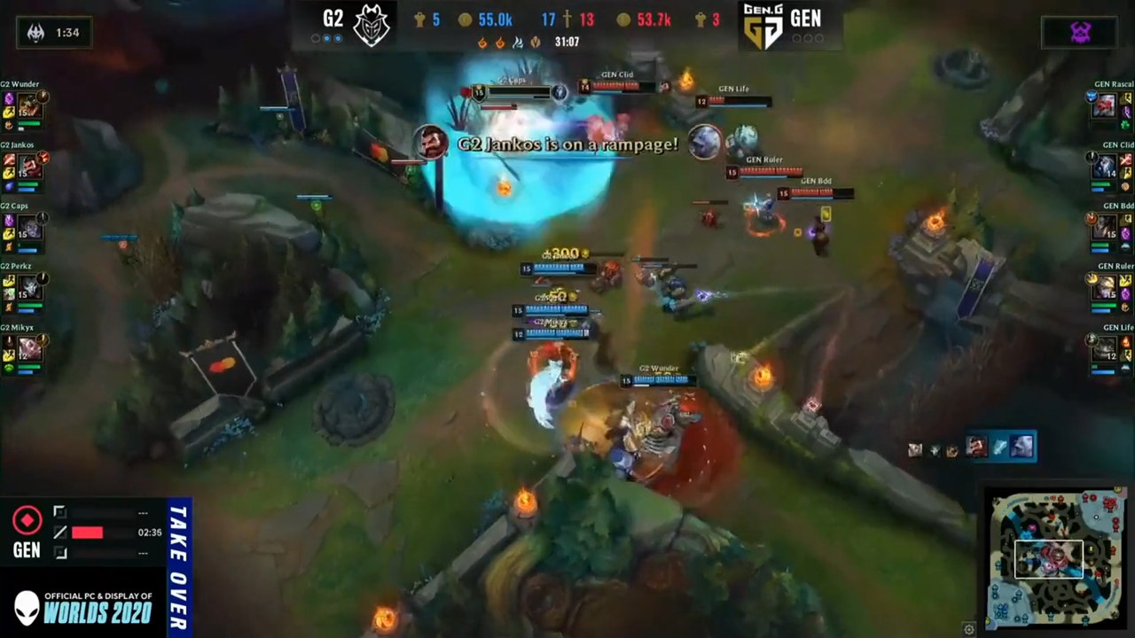 Recap du Jour 12 des Worlds 2020 de LoL : Quart de finale G2 Esports vs Gen.G