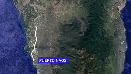 Cuando la lengua de lava llegue al mar dividirá en dos la zona oeste de la isla de La Palma