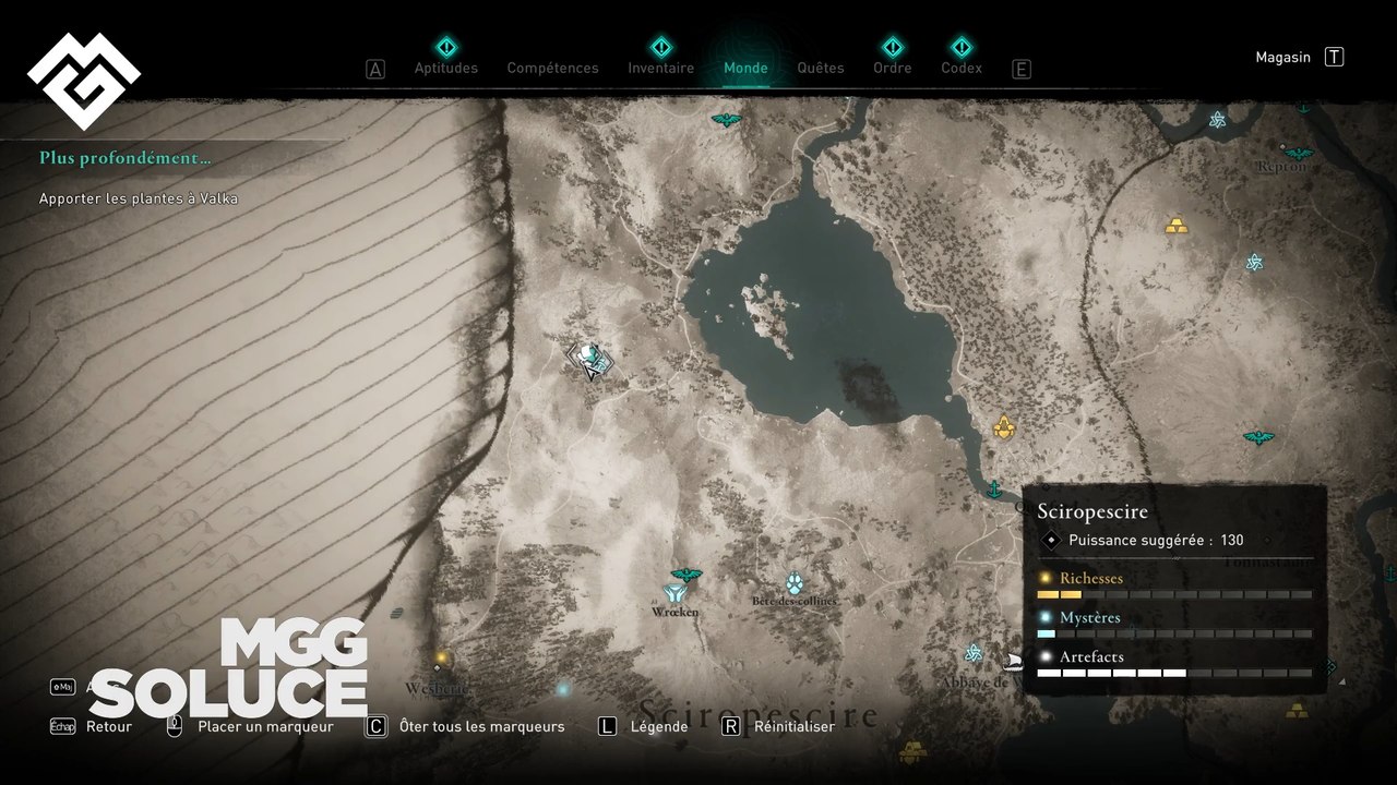 Soluce AC Valhalla, Sciropescire : Position des artéfacts