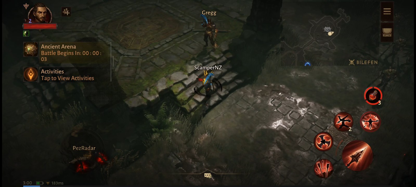 Arène PvP Diablo Immortal, joueur contre joueur