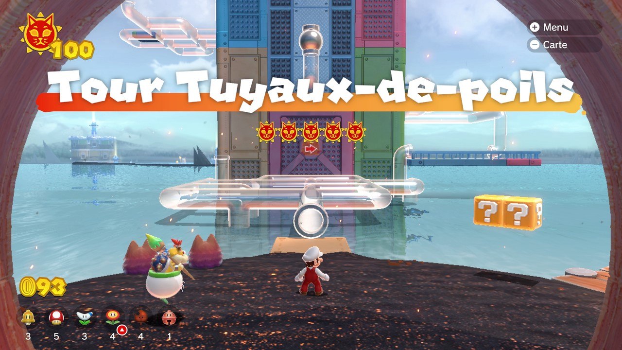 Soluce Mario 3D World Bowser Fury : Tour Tuyaux de Poil, astres félins