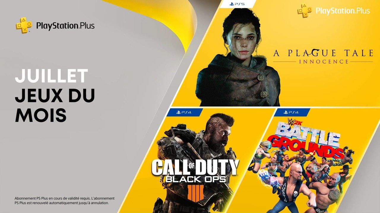 PS+ — A Plague Tale : Innocence, CoD : Black Op...