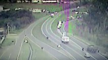 Vídeo mostra pneu se soltando de caminhão na BR-277, próximo ao viaduto do XIV de Novembro, em Cascavel