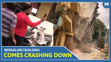 On Camera, Bengaluru Building Comes Crashing Down