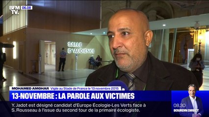 Vigile au Stade de France le 13 novembre 2015, Mohamed Amghar témoigne de son soulagement après sa prise de parole au tribunal
