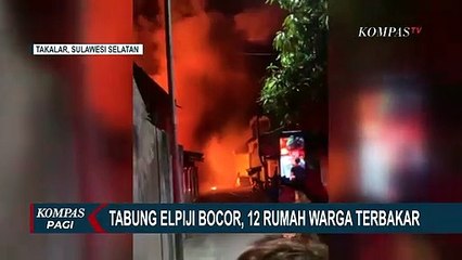 Diduga Gas Bocor, 12 Rumah Wargadi Takalar Ludes Terbakar!