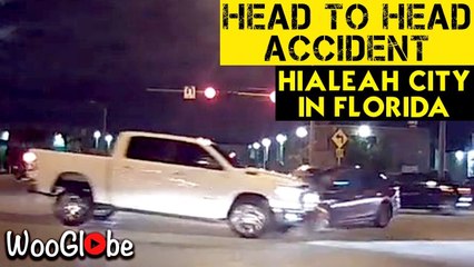 'Hialeah, Florida: Distracted driver rams car into oncoming truck '