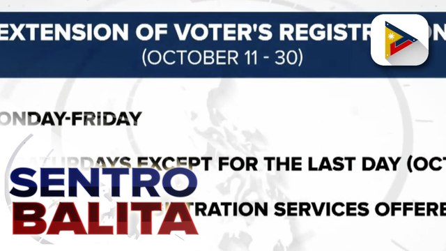 Voter's registration, pinalawig mula October 11- October 30; Registration para sa Overseas voters, pinalawig din