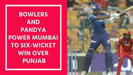 Bowlers and Pandya power Mumbai to six-wicket win over Punjab