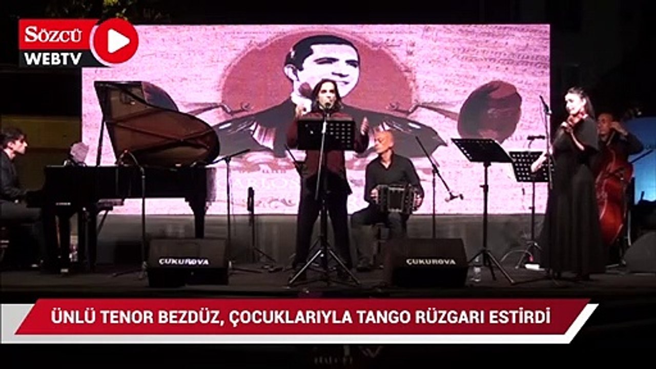 Ünlü Tenor Bezdüz, çocuklarıyla Mersin’de tango rüzgarı estirdi