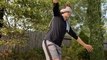 Blindfolded Guy Displays Mind-Blowing Balancing Skills While Walking on Slackline