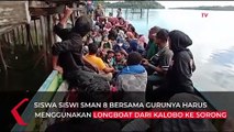 Pelajar di Raja Ampat Ini Sebrangi Laut untuk Ikut Ujian