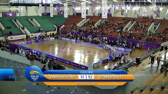 Presisi Spesial PON XX Papua : Tim Basket Putra Sulut Kalahkan Tim Basket Babel 92-91