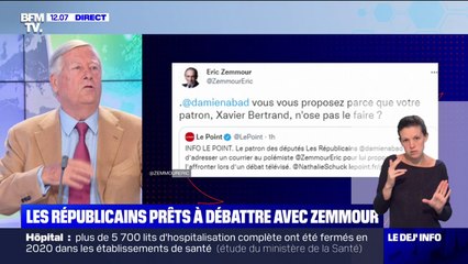 Les Républicains candidats au débat: Éric Zemmour répond à Damien Abad