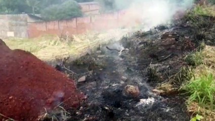 Mesmo com início de manhã com garoa, Corpo de Bombeiros é mobilizado para combater incêndio ambiental