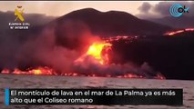 El montículo de lava en el mar de La Palma ya es más alto que el Coliseo romano