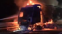 Rovigo - In fiamme camion di letame sulla A13 (29.09.21)