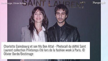 Video herunterladen: Charlotte Gainsbourg retrouve le sourire auprès de son fils Ben chez Saint Laurent