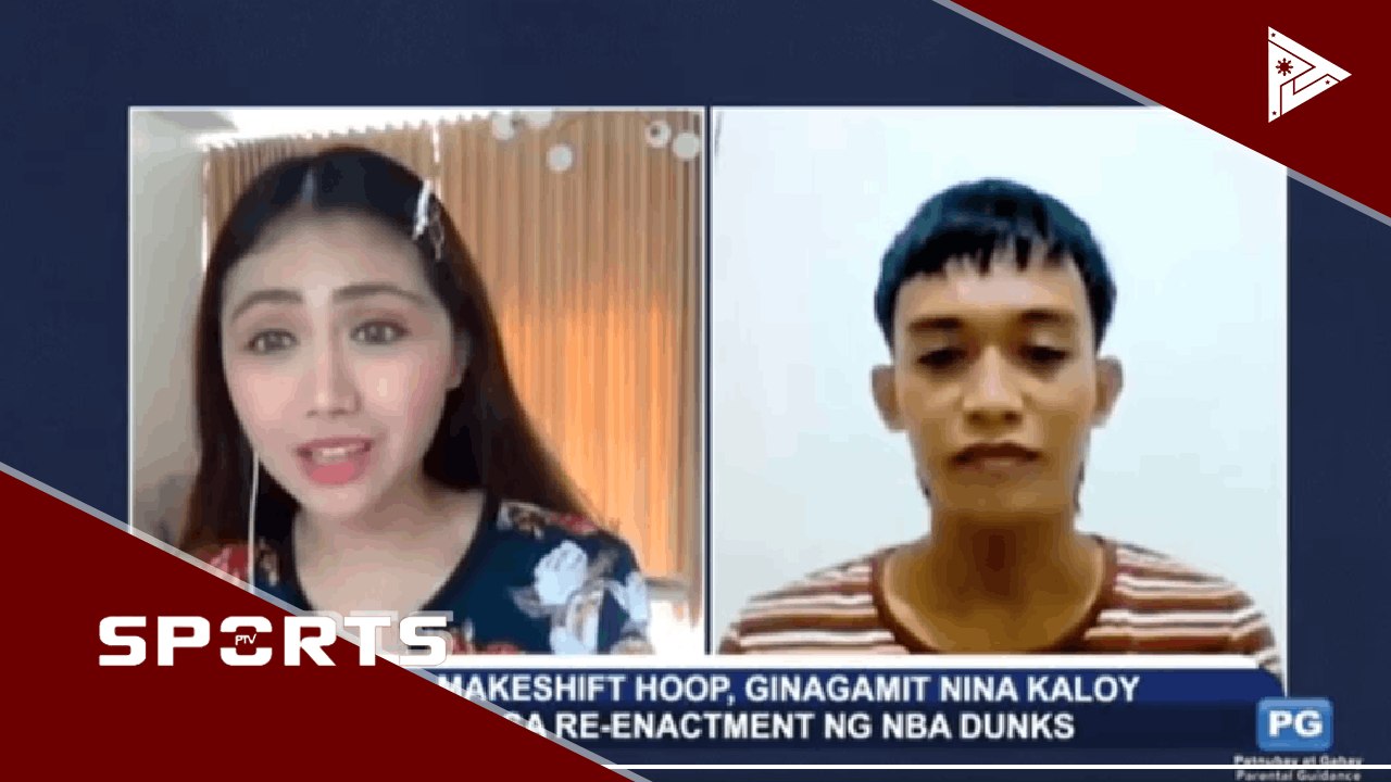 Makeshift hoop, ginagamit nina Kaloy sa re-enactment ng NBA dunks