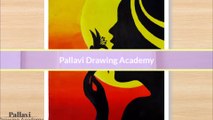 Tribal art  woman painting for beginners sunset woman Pallavi Drawing Academy_