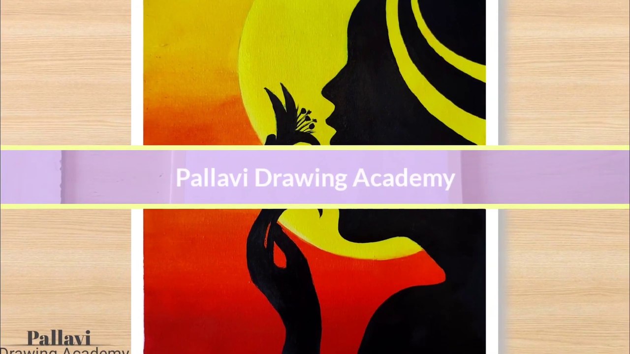 Tribal art  woman painting for beginners sunset woman Pallavi Drawing Academy_