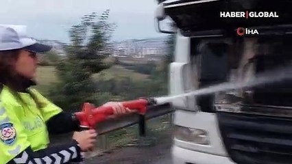 Akaryakıt yüklü tankerde yangın çıktı