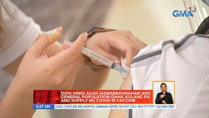 DOH: Hindi agad mababakunahan ang geenral population dahil kulang pa ang supply ng COVID-19 vaccine | UB