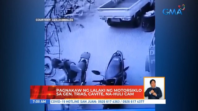 Pagnanakaw ng lalaki ng motorsiklo sa Gen. Trias, Cavite, na-huli cam | UB