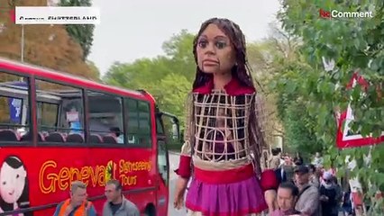 Riesenpuppe "Little Amal" macht auf Leid der Flüchtlinge aufmerksam