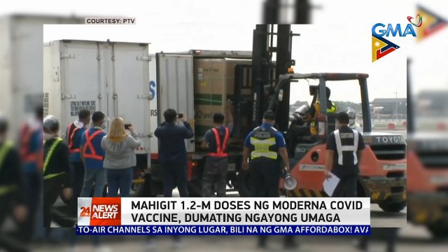 Mahigit 1.2-M doses ng Moderna COVID vaccine, dumating ngayong umaga | 24 Oras News Alert