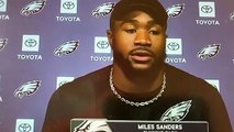 Miles Sanders reacts to having just two carries vs. Dallas