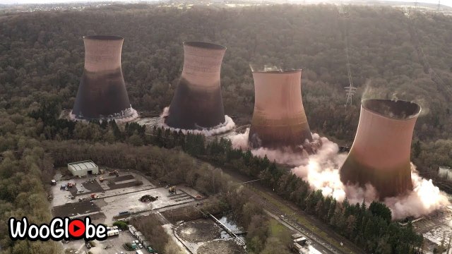'Jaw-dropping aerial view of colossal cooling towers being demolished in Ironbridge (December 6, 2019)'