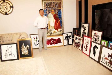 Terör gazisi evini sanat atölyesine çevirdi