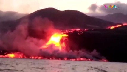 Lava Panas La Palma Bentuk Piramid Setinggi 50 Meter!
