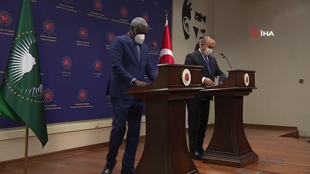 Bakan Çavuşoğlu ve Afrika Birliği Komisyonu Başkanı Mahamat'tan ortak basın toplantısı