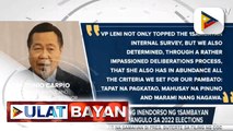 VP Leni Robredo, opisyal nang inendorso ng 1Sambayan bilang pambato sa pagkapangulo sa 2022 Elections