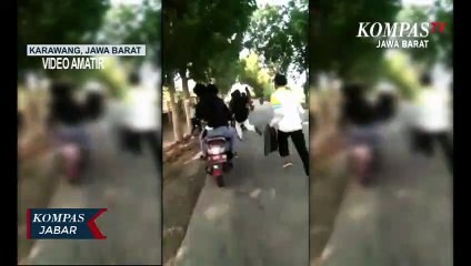 Viral! Tawuran Pelajar SMP di Karawang